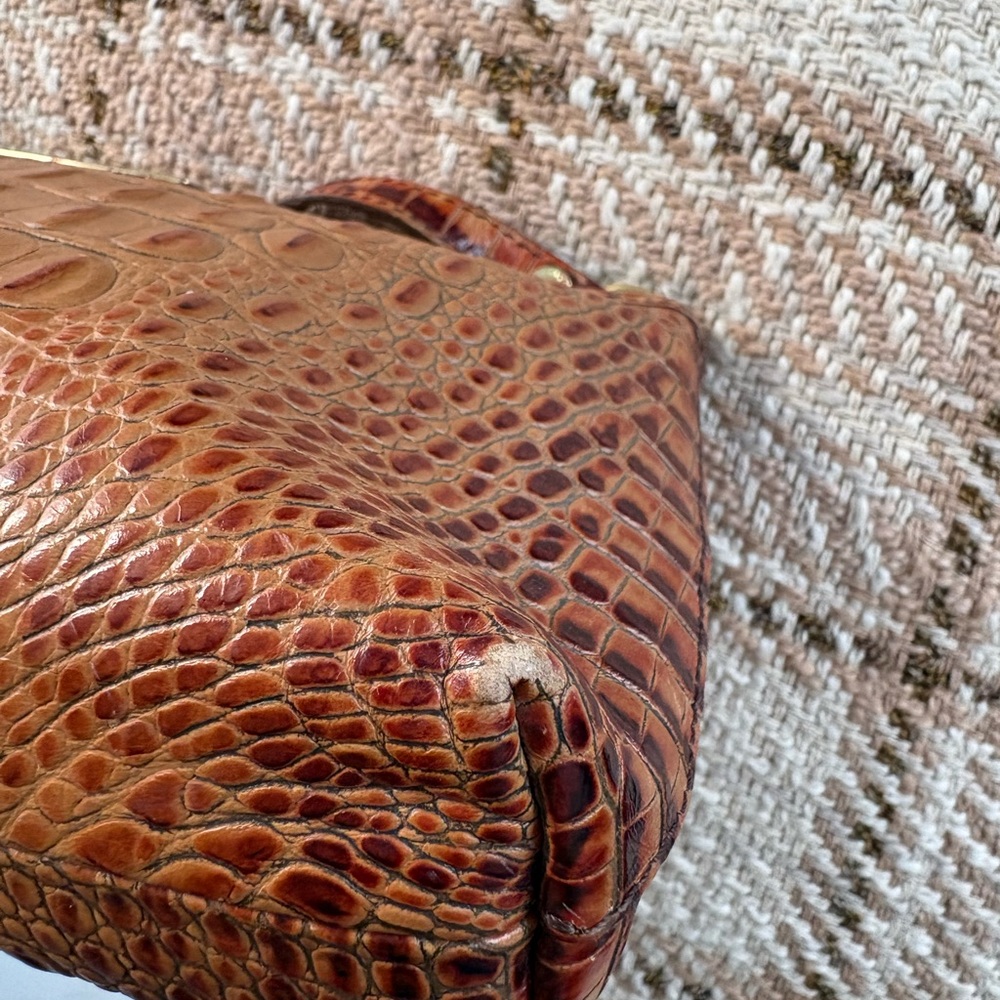 BRAHMIN Lorelei Shoulder/Clutch Handbag Pecan Croco Embossed Leather - Picture 7 of 13